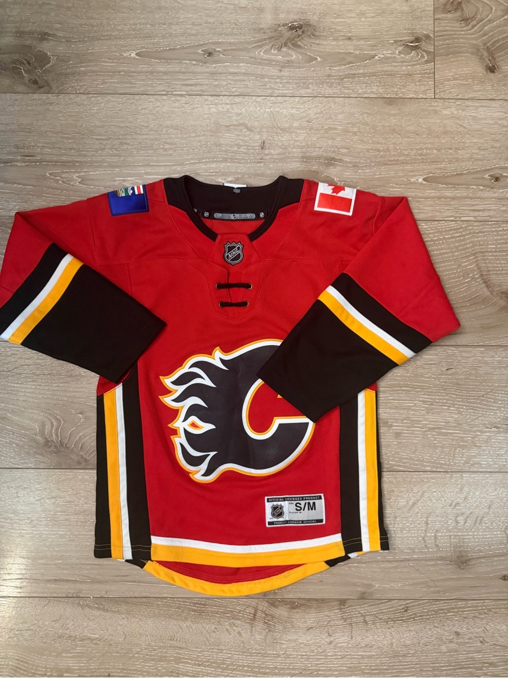 NHL Calgary Flames Kids Red, Black & Yellow Hockey Jersey